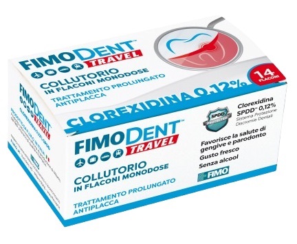 FIMODENT TRAVEL COLLUTORIO CLOREXIDINA SPDD 0,12% 14 FLACONCINI MONODOSE 10 ML - goldeneffe.it