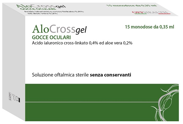 ALOCROSS SOLUZIONE OFTALMICA ACIDO IALURONICO CROSS-LINKATO 0,2% E ALOE VERA 15 MONODOSE DA 0,35 ML - goldeneffe.it