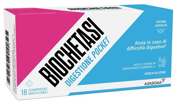 BIOCHETASI DIGESTIONE POCKET 18 COMPRESSE MASTICABILI - goldeneffe.it
