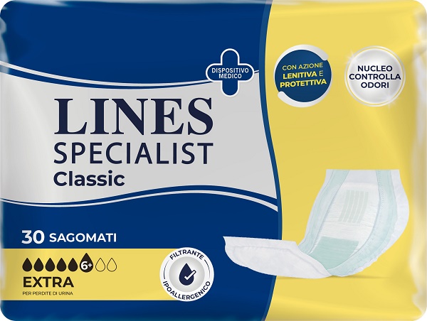PANNOLONE LINES SPECIALIST CLASSIC SAGOMATO EXTRA 30 PEZZI - goldeneffe.it