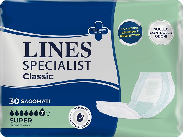 PANNOLONE LINES SPECIALIST CLASSIC SAGOMATO SUPER 30 PEZZI - goldeneffe.it