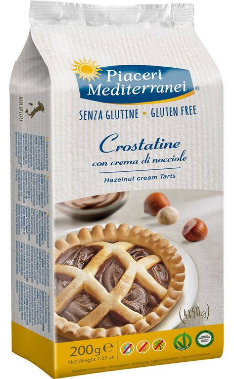 PIACERI MEDITERRANEI CROSTATINA CON CREMA DI NOCCIOLA 4 X 50 G - goldeneffe.it