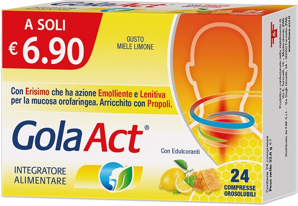 GOLA ACT MIELE E LIMONE 24 COMPRESSE OROSOLUBILI - goldeneffe.it
