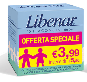 LIBENAR 15 FLACONCINI SOLUZIONE ISOTONICA 5 ML TAGLIO PREZZO - goldeneffe.it