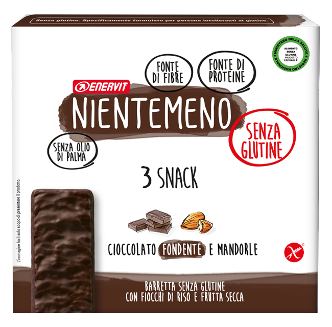 NIENTEMENO BAR FONDENTE MANDORLE 3 X 33 G - goldeneffe.it