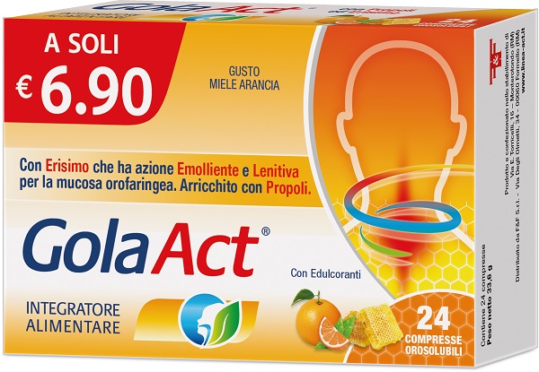 GOLA ACT MIELE ARANCIA 24 COMPRESSE OROSOLUBILI - goldeneffe.it