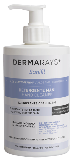 DERMARAYS SANIFIL DETERGENTE MANI IGIENIZZANTE ALOE E LATTOFERRINA 500 ML - goldeneffe.it
