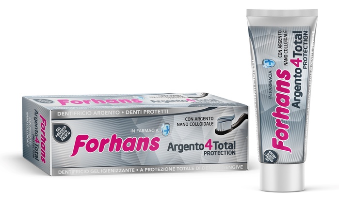 DENTIFRICIO SILVER 4 WHITE FORHANS 75 ML - goldeneffe.it