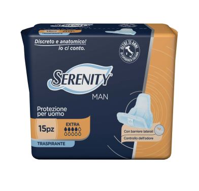 PANNOLINO SERENITY LIGHT MAN EXTRA CON ADESIVO O ALTRO FISSAGGIO 15 PEZZI - goldeneffe.it