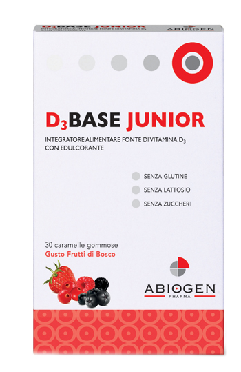 D3BASE JUNIOR 30 CARAMELLE GOMMOSE FRUTTI DI BOSCO - goldeneffe.it