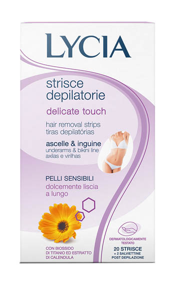 LYCIA STRISCE DEPILATORIE DELICATE TOUCH ASCELLE E INGUINE 20 PEZZI - goldeneffe.it