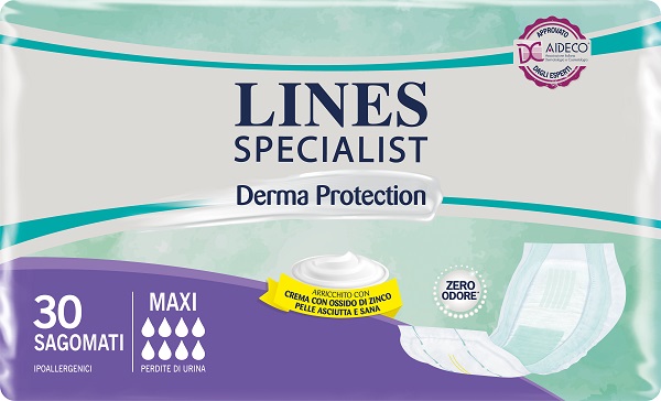 LINES SPECIALIST DERM PANNOLONE SAGOMATO MAXI 30 PEZZI - goldeneffe.it