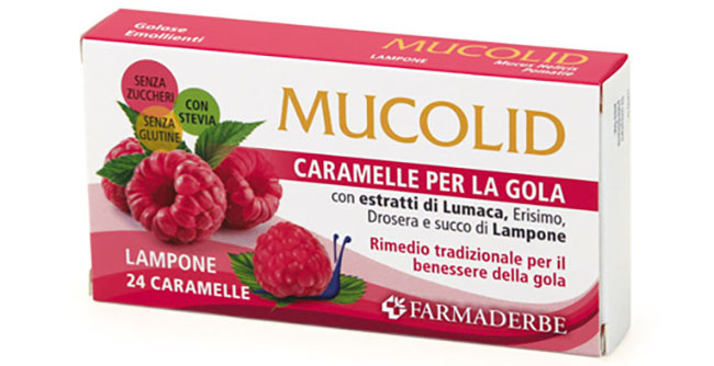 MUCOLID BRONC LUMACA & LAMPONE 24 CARAMELLE - goldeneffe.it
