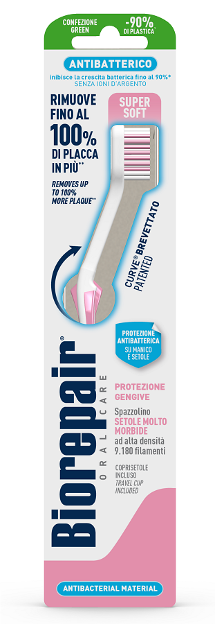 BIOREPAIR ORAL CARE ANTIBATTERICO SPAZZOLINO PIU' COMFORT PROTEZIONE GENGIVE SETOLE SUPER SOFT - goldeneffe.it