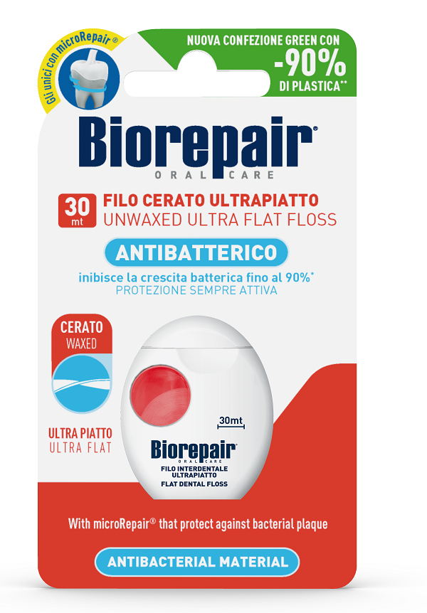 BIOREPAIR ORAL CARE ANTIBATTERICO FILO NON CERATO ULTRAPIATTO DENTI SENSIBILI 25+5 METRI - goldeneffe.it