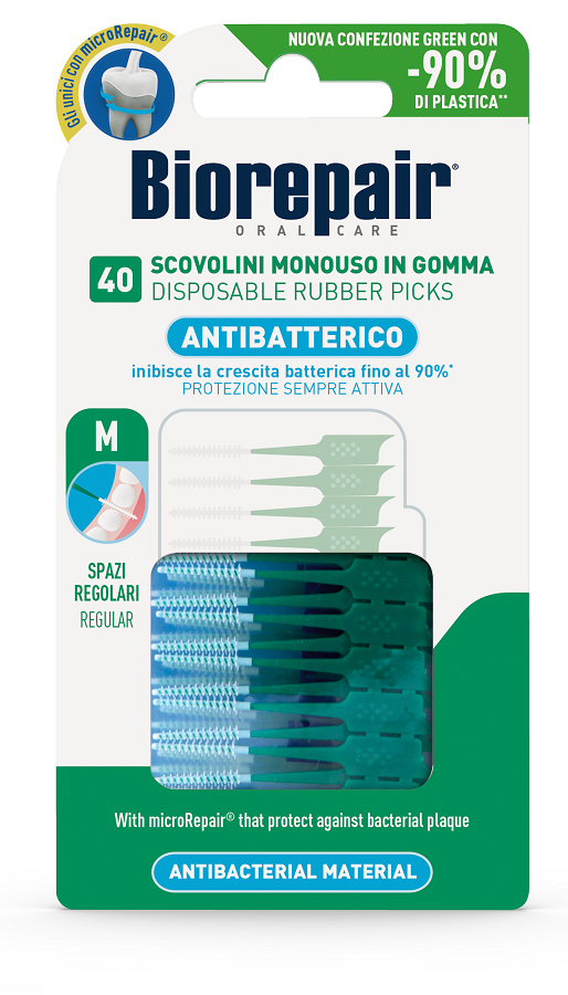 BIOREPAIR ORAL CARE ANTIBATTERICO 40 SCOVOLINI MONOUSO SPAZI REGOLARI - goldeneffe.it