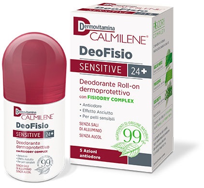DERMOVITAMINA CALMILENE DEOFISIO SENSITIVE 24+ DEODORANTE ROLL-ON DERMOPROTETTIVO 75 ML - goldeneffe.it