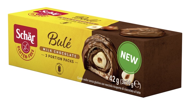 SCHAR BULE' CIALDE WAFER CON NOCCIOLA RICOPERTE DI CIOCCOLATO AL LATTE 3 PORZIONI DA 14 G - goldeneffe.it