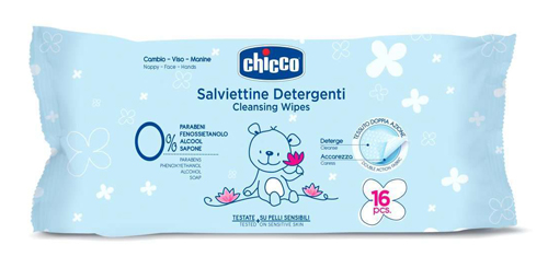 CHICCO COSMESI SALVIETTINE 16 PEZZI - goldeneffe.it