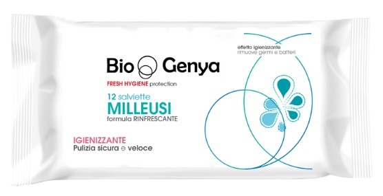 BIOGENYA FRESH HYGIENE PROTECTION 12 SALVIETTE MILLEUSI RINFRESCANTE IGIENIZZANTE - goldeneffe.it