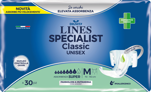 PANNOLONE MUTANDINA LINES SPECIALIST CLASSIC SUPER ULTRA MM 30 PEZZI - goldeneffe.it