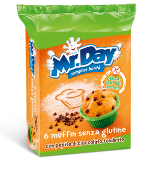 MR DAY MUFFIN SENZA GLUTINE CON PEPITE DI CIOCCOLATO FONDENTE 6 X 42 G - goldeneffe.it