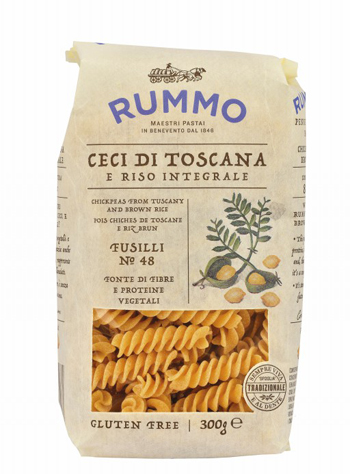 RUMMO FUSILLI N 48 CECI DI TOSCANA E RISO INTEGRALE 300 G - goldeneffe.it