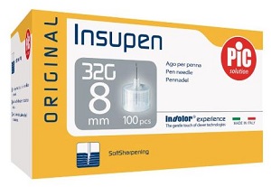 AGO PER PENNA PIC INSUPEN ORIGINAL GAUGE 32X8 MM 100 PEZZI - goldeneffe.it