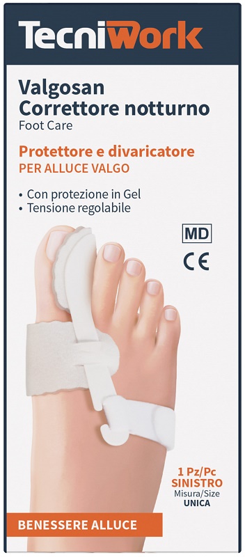 CORRETTORE NOTTURNO PER ALLUCE VALGO SINISTRO MISURA UNICA VALGOSAN 1 PEZZO - goldeneffe.it