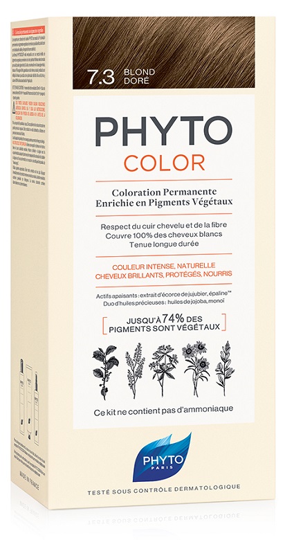 PHYTOCOLOR 7.3 BIONDO DORATO 1 LATTE + 1 CREMA + 1 MASCHERA + 1 PAIO DI GUANTI - goldeneffe.it