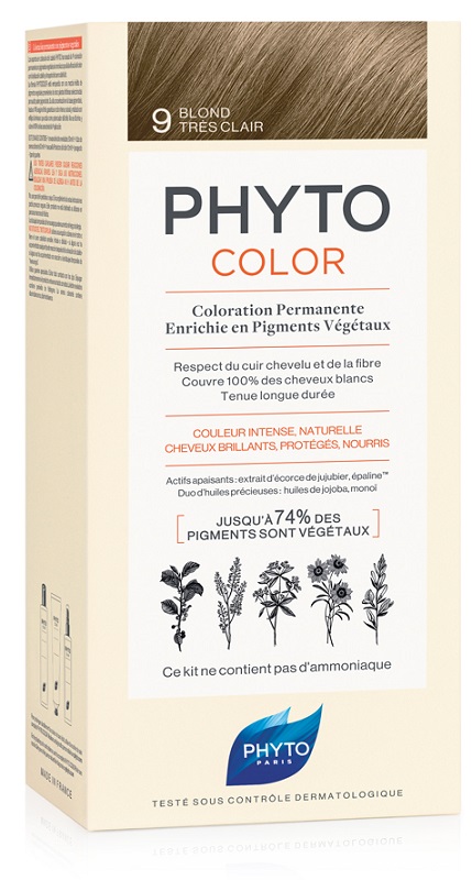 PHYTOCOLOR 9 BIONDO CHIARISS 1 LATTE + 1 CREMA + 1 MASCHERA + 1 PAIO DI GUANTI - goldeneffe.it