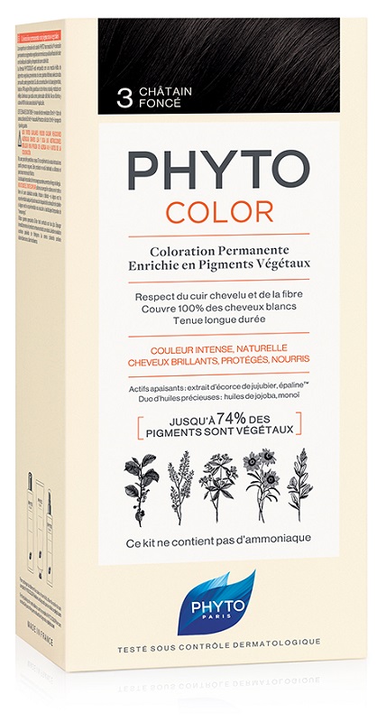 PHYTOCOLOR 3 CASTANO SCURO 1 LATTE + 1 CREMA + 1 MASCHERA + 1 PAIO DI GUANTI - goldeneffe.it