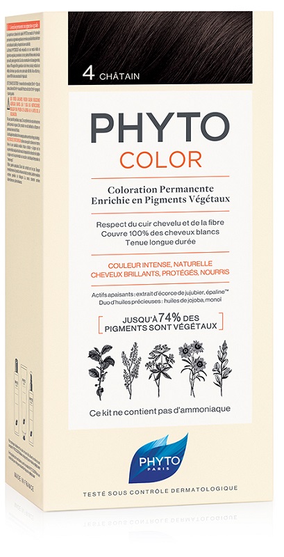 PHYTOCOLOR 4 CASTANO 1 LATTE + 1 CREMA + 1 MASCHERA + 1 PAIO DI GUANTI - goldeneffe.it