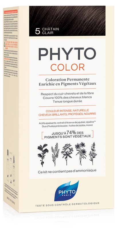 PHYTOCOLOR 5 CASTANO CHIARO 1 LATTE + 1 CREMA + 1 MASCHERA + 1 PAIO DI GUANTI - goldeneffe.it