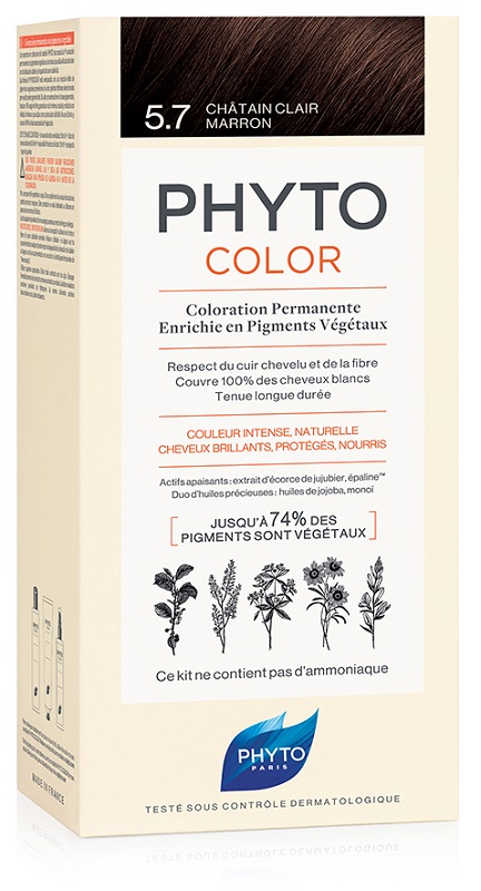 PHYTOCOLOR 5,7 CASTANO CHIARO TAB LATTE + CREMA + MASCHERA + 1 PAIO DI GUANTI - goldeneffe.it