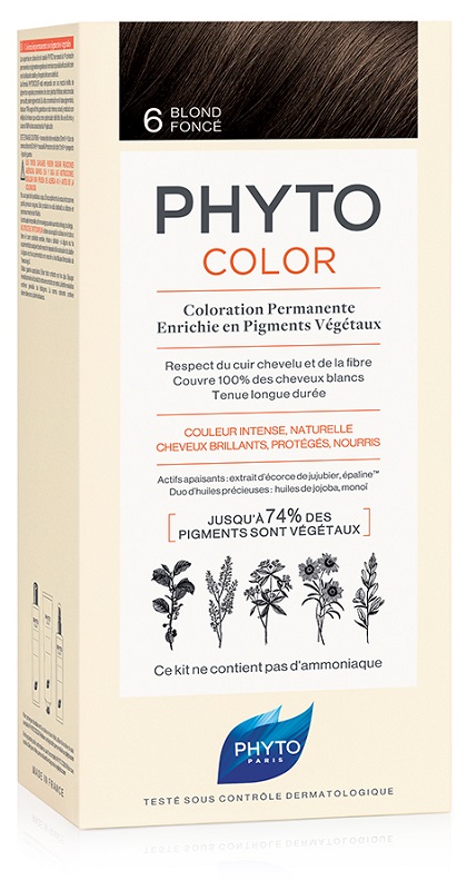 PHYTOCOLOR 6 BIONDO SCURO 1 LATTE+ 1 CREMA + 1 MASCHERA + 1 PAIO DI GUANTI - goldeneffe.it