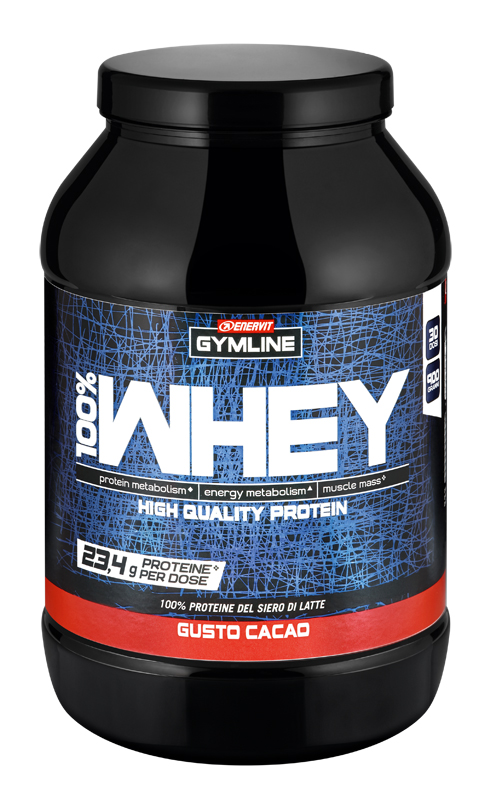 GYMLINE 100% WHEY CONCENTRATE CACAO 900 G - goldeneffe.it