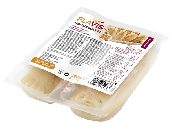 FLAVIS MINI BAGUETTE PANINI BIANCHI APROTEICI 2 PEZZI DA 100 G - goldeneffe.it