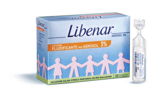 SOLUZIONE SALINA IPERTONICA 3% LIBENAR PER INALAZIONE CON AEROSOL 18 FLACONCINI MONOUSO X 4ML - goldeneffe.it