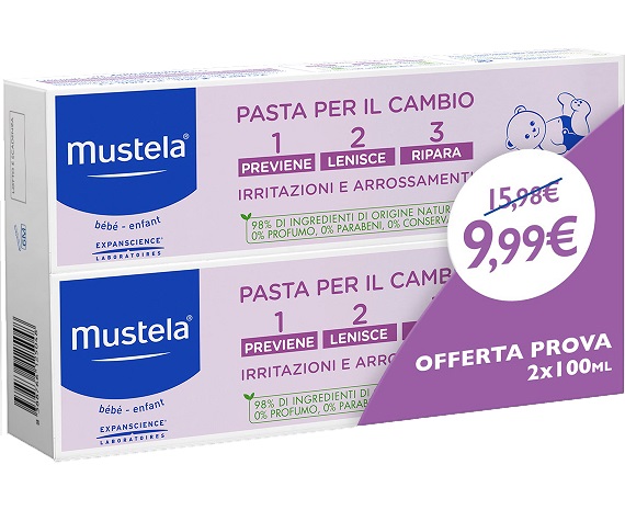 MUSTELA BIPACK PASTA CAMBIO 2 X 100 ML - goldeneffe.it