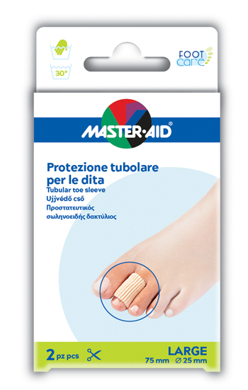 PROTEZIONE TUBOLARE IN GEL MASTER-AID FOOTCARE ELASTICIZZATO LARGE 7,5 CM 20 MM 2 PEZZI C5 - goldeneffe.it