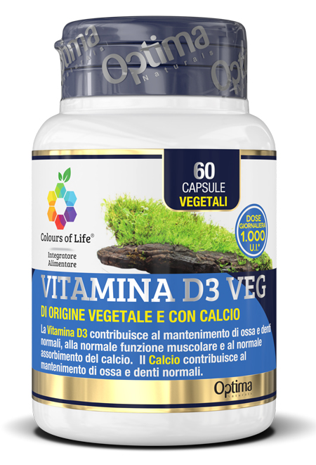 COLOURS OF LIFE VITAMINA D3 VEG 60 CAPSULE 500 MG - goldeneffe.it