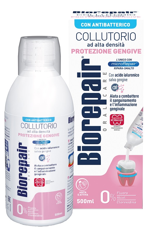 BIOREPAIR ORAL CARE COLLUTORIO ALTA INTENSITA' CON ANTIBATTERICO PROTEZIONE GENGIVE 500 ML - goldeneffe.it