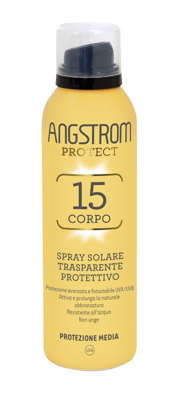 ANGSTROM PROTECT 15 CORPO SPRAY SOLARE TRASPARENTE 150 ML - goldeneffe.it