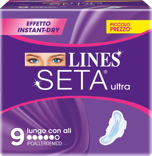 LINES SETA ULTRA ASSORBENTI LUNGHI 9 PEZZI - goldeneffe.it