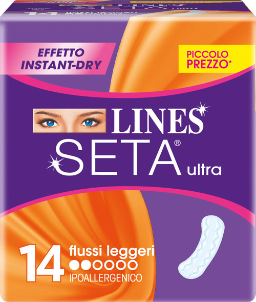 LINES SETA ULTRA ASSORBENTI PER FLUSSI LEGGERI 14 PEZZI - goldeneffe.it