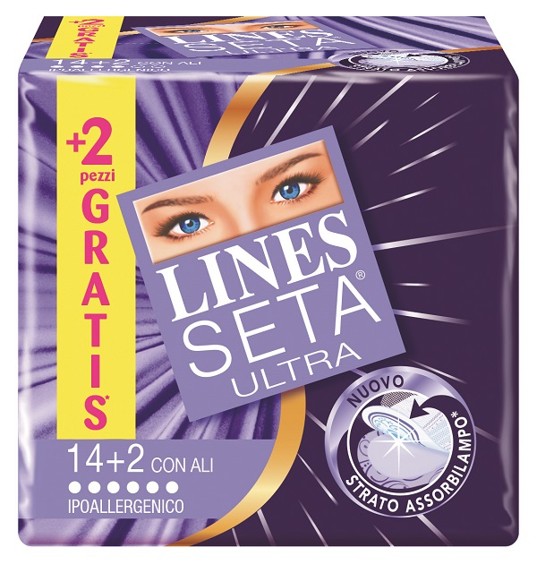 ASSORBENTE LINES SETA ULTRA CON ALI 16 PEZZI - goldeneffe.it