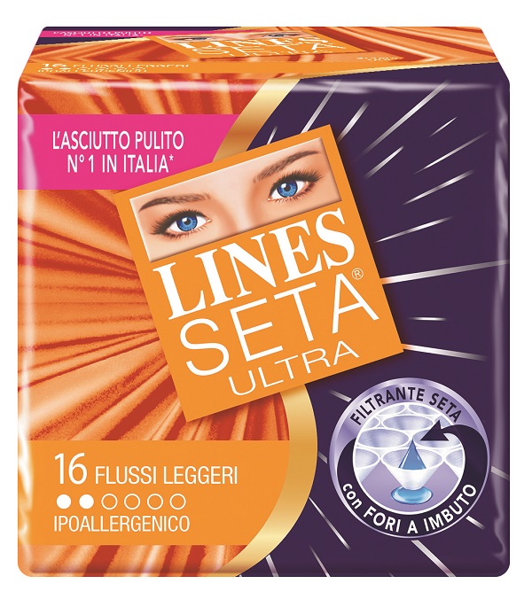 ASSORBENTE LINES SETA ULTRA LEGGERO 16 PEZZI - goldeneffe.it