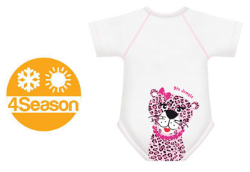BODY 0/36M BIO COTTON 4SEASON LEOPARDO - goldeneffe.it