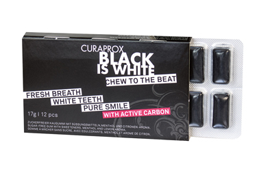 CURAPROX BLACK IS WHITE TO GO CHEWING GUM SLEEVE 12 PEZZI - goldeneffe.it